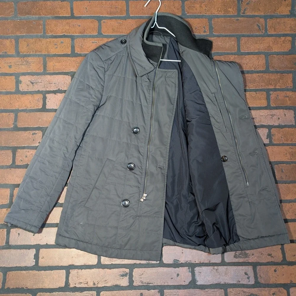 Banana Republic Men's M Double Breasted Quilted‎ Puffer Peacoat